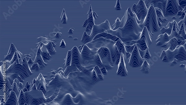 Fototapeta Topographic map. Geographic mountain relief. Abstract lines background. Contour maps. Vector illustration.