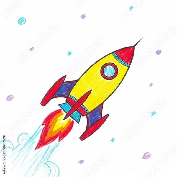 Fototapeta rocket in space