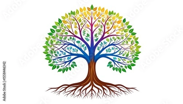 Fototapeta Colorful stylized tree graphic (1)