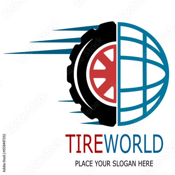 Obraz Tire world vector logo template