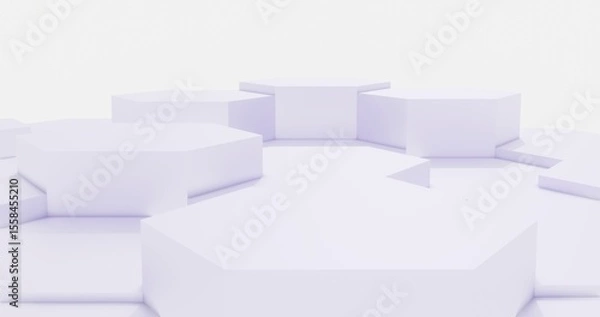 Obraz Podium geometric shape with space for object minimal background 3d render
