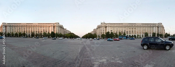 Fototapeta Constitution Square in the center of Bucharest, Romania.