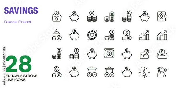 Fototapeta Mechanics Editable Stroke Line Icons – 36 Vector Icon Set