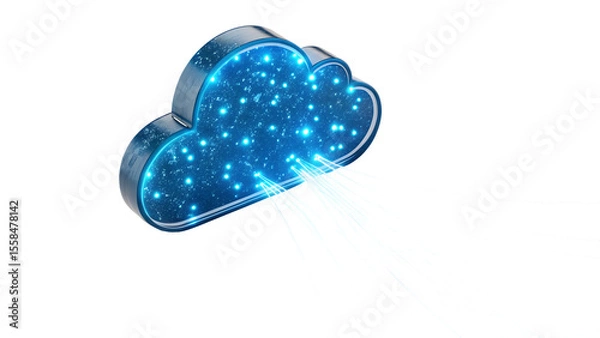 Fototapeta Glowing Blue Cloud Data Transfer cloud computing technology