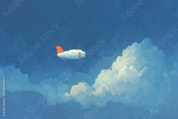 Fototapeta Powerful Zeus, ancient Greek god of thunder, raising lightning bolt, detailed 3D character, Mount Olympus storm, ultra-detailed sky. Beautiful simple AI generated image