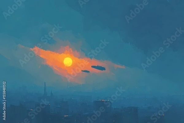 Fototapeta A full-length Descendant of man with a body resemb_007. Beautiful simple AI generated image