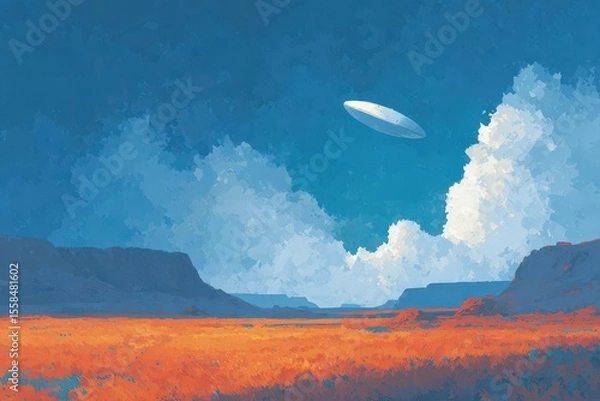 Fototapeta Dramatic low-angle shot of a statue reaching towards a swirling, vortex-like sky. Dark, moody, and evocative.. Beautiful simple AI generated image