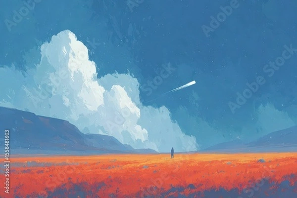 Fototapeta space man astronaut transparent background statue robot three-dimensional sculpture cyborg soldier isolated helmet metal. Beautiful simple AI generated image