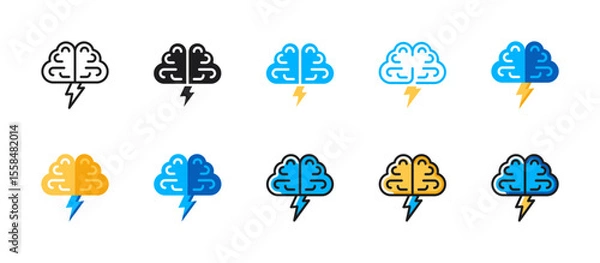 Obraz Brainstorming icon for creativity, teamwork, idea generation, innovation sessions, business collaboration, and problem-solving workshops.