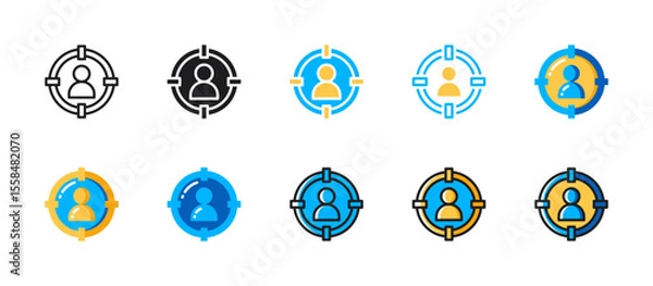 Obraz Target audience icon representing marketing focus, customer segmentation, business strategy, audience research, and consumer targeting efforts.