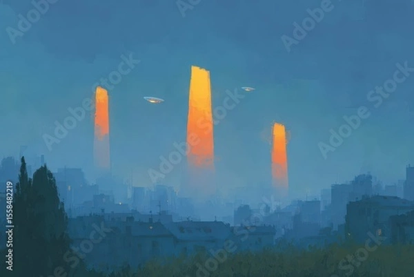 Fototapeta Powerful Zeus, ancient Greek god of thunder, raising lightning bolt, detailed 3D character, Mount Olympus storm, ultra-detailed sky. Beautiful simple AI generated image