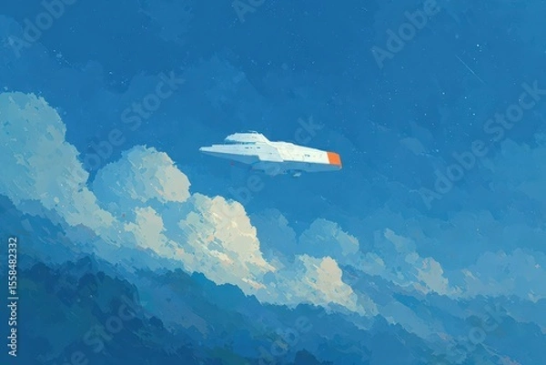 Fototapeta Powerful Zeus, ancient Greek god of thunder, raising lightning bolt, detailed 3D character, Mount Olympus storm, ultra-detailed sky. Beautiful simple AI generated image