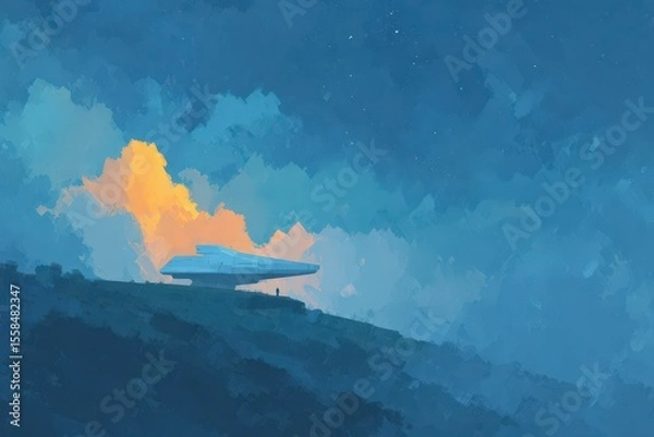 Fototapeta space man astronaut transparent background statue robot three-dimensional sculpture cyborg soldier isolated helmet metal. Beautiful simple AI generated image