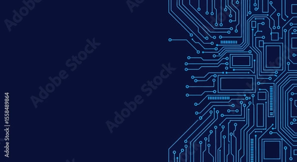 Fototapeta Abstract Circuit Board Background Blue Technology Design