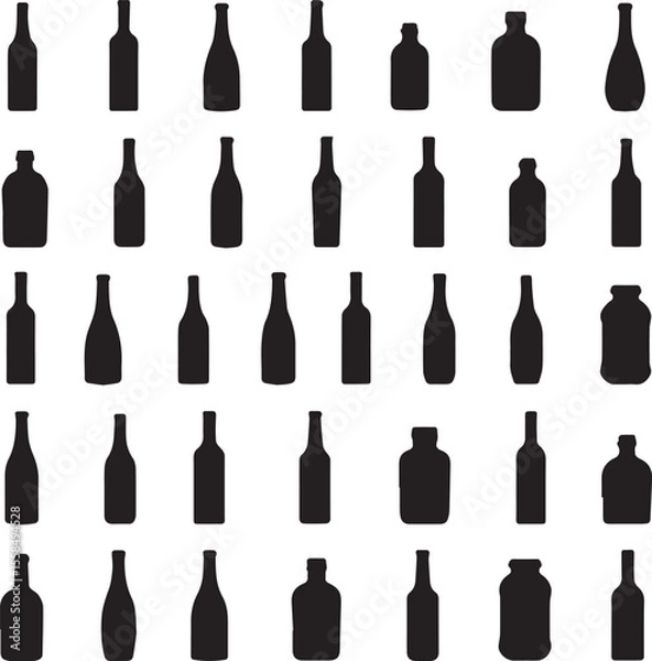 Obraz wine bottles vector illustration 100% vector file 