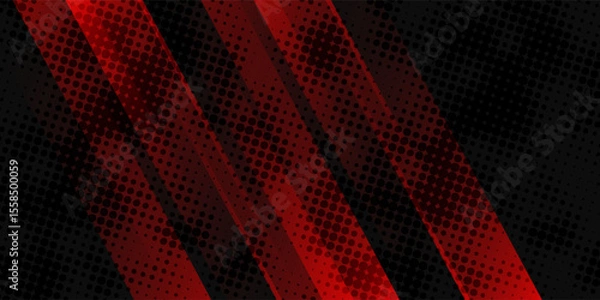 Fototapeta Black red sport background with diagonal speed line and shape. Eps10