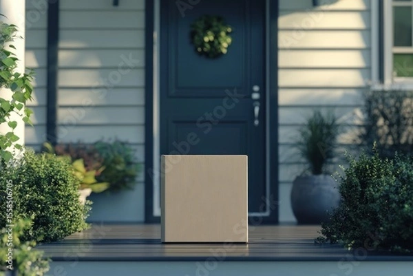 Fototapeta Package delivery on a front porch
