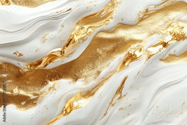 Obraz Abstract gold and white marble background