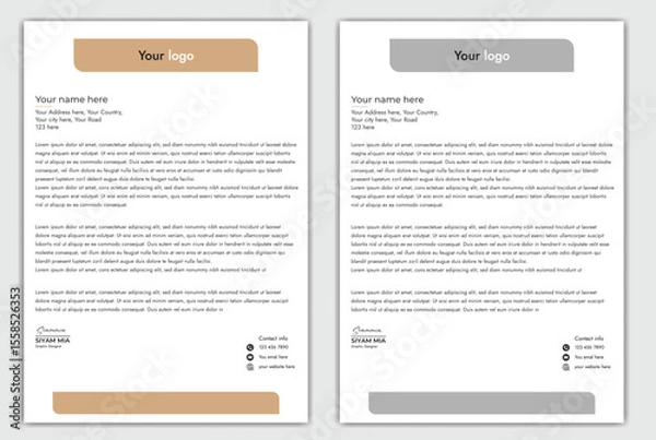 Fototapeta Abstract Corporate Business Style Letterhead Design Vector Template For Your Project. Simple And Clean Print Ready Design, Elegant Flat Design Vector Illustration.