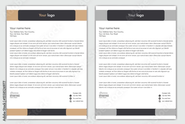 Fototapeta Abstract Corporate Business Style Letterhead Design Vector Template For Your Project. Simple And Clean Print Ready Design, Elegant Flat Design Vector Illustration.