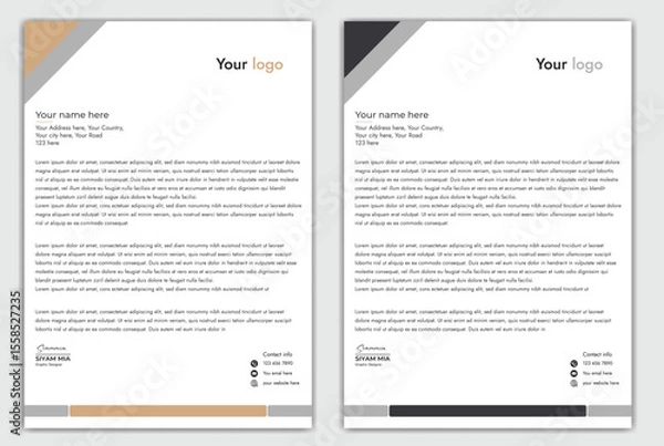 Fototapeta Abstract Corporate Business Style Letterhead Design Vector Template For Your Project. Simple And Clean Print Ready Design, Elegant Flat Design Vector Illustration.