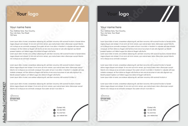 Fototapeta Abstract Corporate Business Style Letterhead Design Vector Template For Your Project. Simple And Clean Print Ready Design, Elegant Flat Design Vector Illustration.