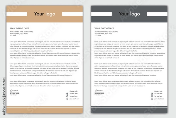 Fototapeta Abstract Corporate Business Style Letterhead Design Vector Template For Your Project. Simple And Clean Print Ready Design, Elegant Flat Design Vector Illustration.