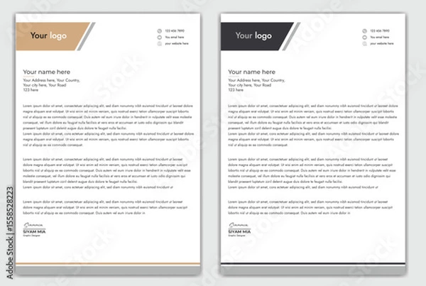 Fototapeta Abstract Corporate Business Style Letterhead Design Vector Template For Your Project. Simple And Clean Print Ready Design, Elegant Flat Design Vector Illustration.