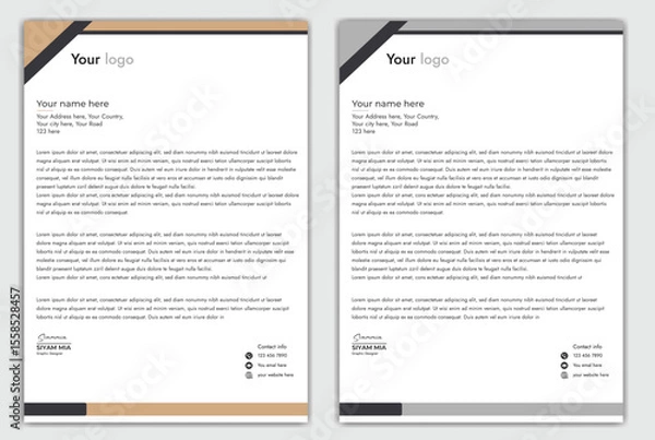 Fototapeta Abstract Corporate Business Style Letterhead Design Vector Template For Your Project. Simple And Clean Print Ready Design, Elegant Flat Design Vector Illustration.