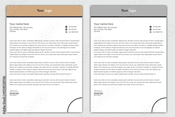 Fototapeta Abstract Corporate Business Style Letterhead Design Vector Template For Your Project. Simple And Clean Print Ready Design, Elegant Flat Design Vector Illustration.