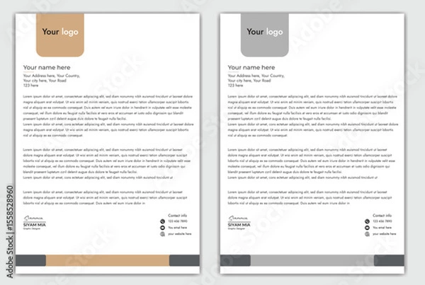 Fototapeta Abstract Corporate Business Style Letterhead Design Vector Template For Your Project. Simple And Clean Print Ready Design, Elegant Flat Design Vector Illustration.