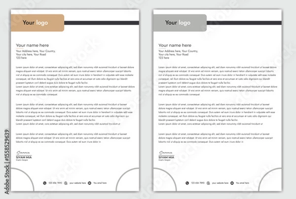 Fototapeta Abstract Corporate Business Style Letterhead Design Vector Template For Your Project. Simple And Clean Print Ready Design, Elegant Flat Design Vector Illustration.