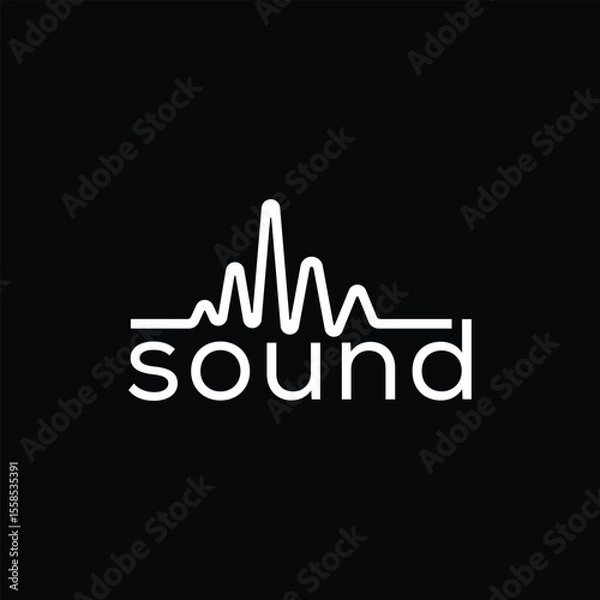 Obraz sound logo design, word mark sound vector icon, typography text sound graphic concept