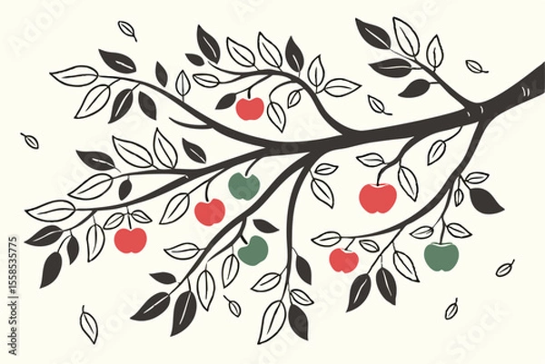 Obraz 2D Apple Tree Branch Clipart Design