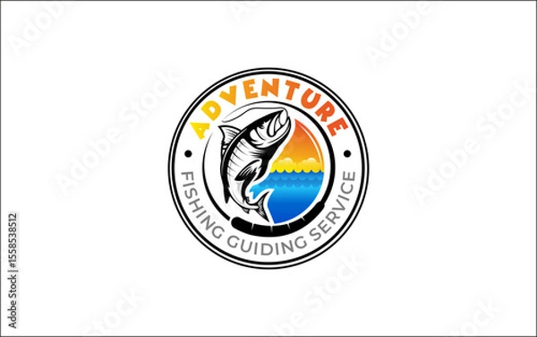 Obraz Illustration vector graphic of a fishing logo design template