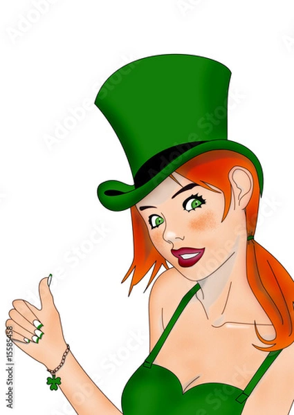 Obraz Redhead St. Patrick's girl