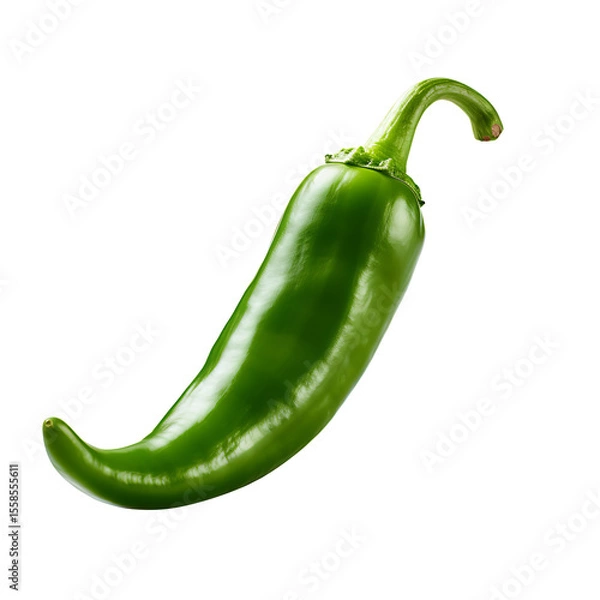 Fototapeta Green chili isolated on a transparent background