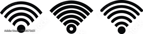 Fototapeta wireless symbol icon, tech signal silhouette, communication vector