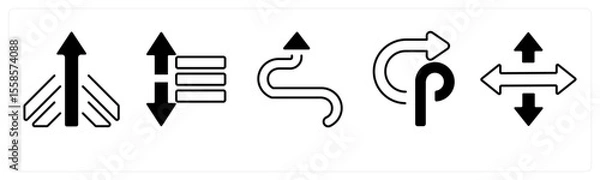 Obraz A set of 5 mix icons as arrow, map, navigation
