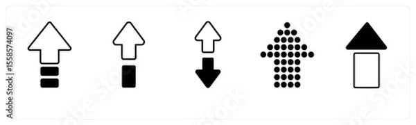 Obraz A set of 5 mix icons as arrow, map, navigation