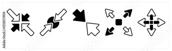 Fototapeta A set of 5 mix icons as arrow, map, navigation