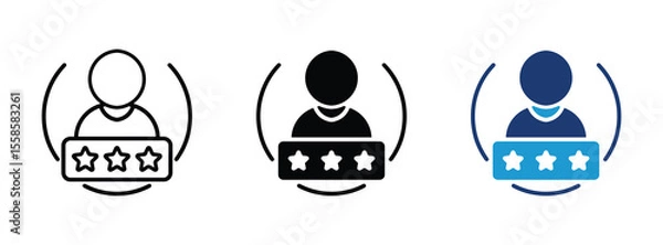Fototapeta Customer experience icon set linear and flat logo , Customer loyalty or retention icon ,  customer feedback and product experience icon , vector illustration .