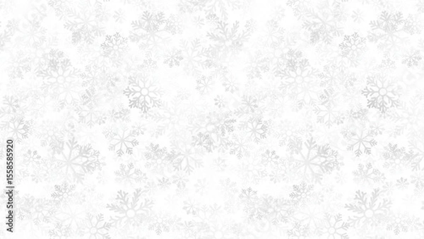 Fototapeta A soft white background filled with a subtle pattern of snowflakes in varying sizes and densities