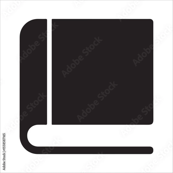Obraz Bold Black Book Icon: Minimalist, Simple, Modern Design, Education Concept