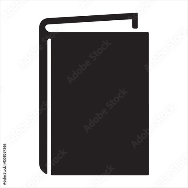 Obraz Simple Black Book Icon: Minimalist, Modern, and Clean Design for Education, Literature, or Knowledge Concepts.silhouette