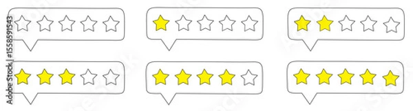 Fototapeta star ranking in a flat style vector image