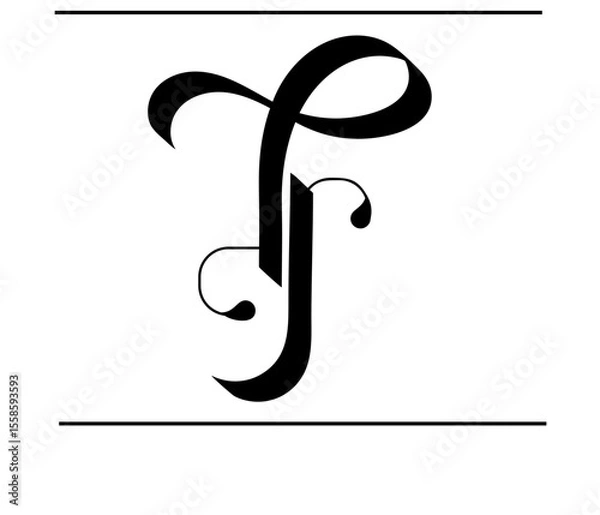 Obraz Luxurious Calligraphy DR Logo – Alphabet Emblem for Branding