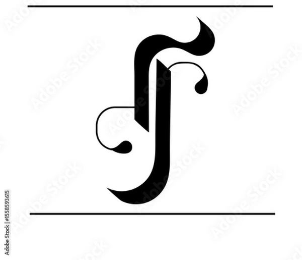 Obraz Custom DR Monogram Logo – D and R Connected in Calligraphic Style