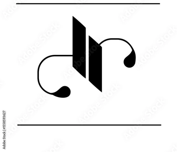 Obraz DR Initials Logo – Sophisticated D and R Calligraphy Design