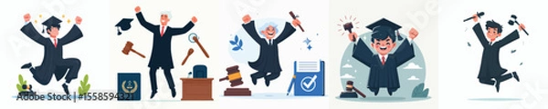 Fototapeta judge character vector celebration jumping